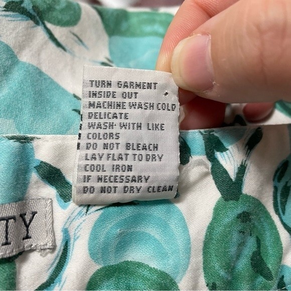 Ann Trinity Crop Pants Teal and Green Floral Print Size 12 - Picture 8 of 8